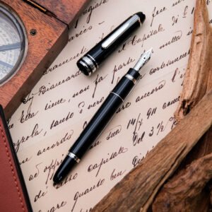 MB0424 - Montlbanc - Mozart black platino - Collectible fountain pens & more -1-3