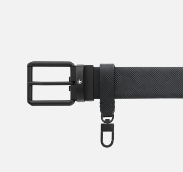 Montblanc - Belt - Printed Black/ Plain Black reversible 35mm