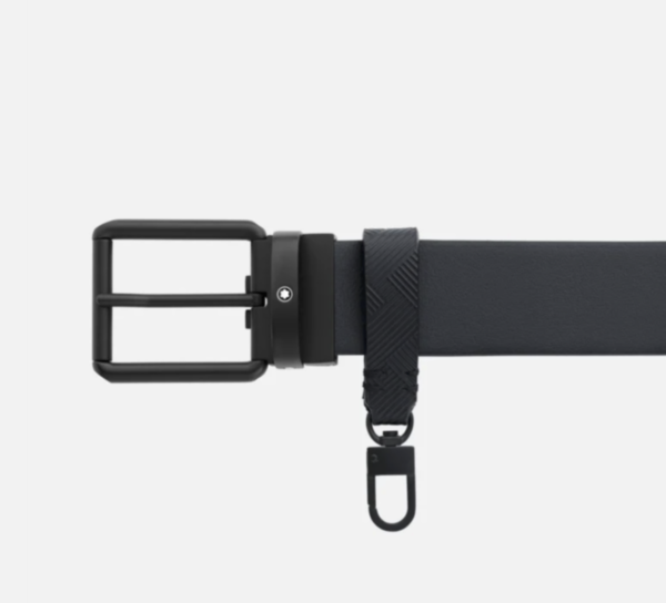 Montblanc - Belt - Printed Black/ Plain Black reversible 35mm