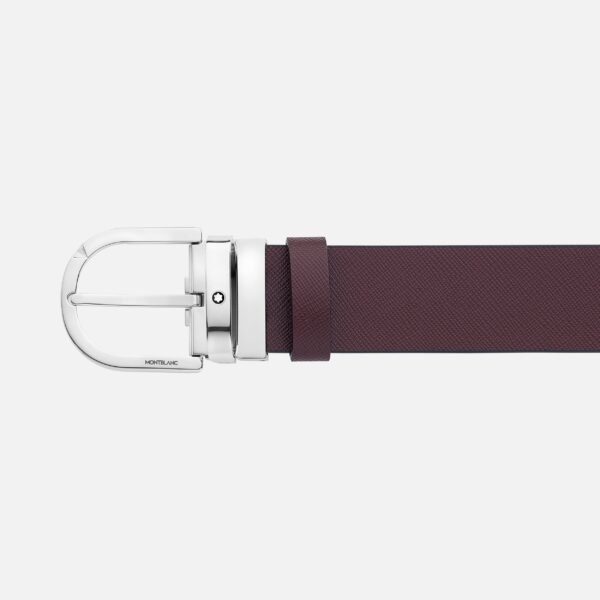 Montblanc - Belt - Horseshoe Printed black / bordeaux